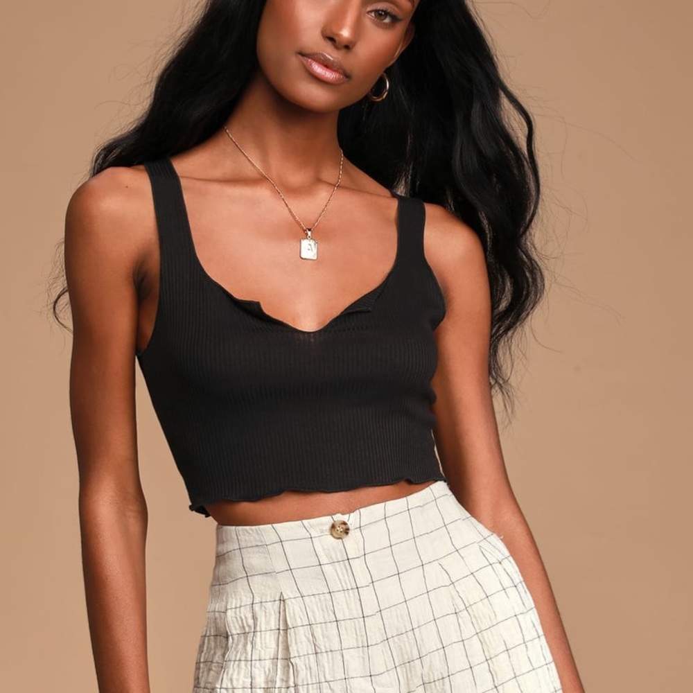 NWT Free People Notched Crop Top